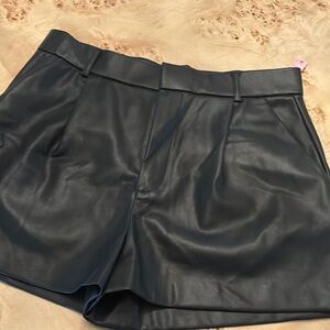 Zara Black Pleather Shorts NWT